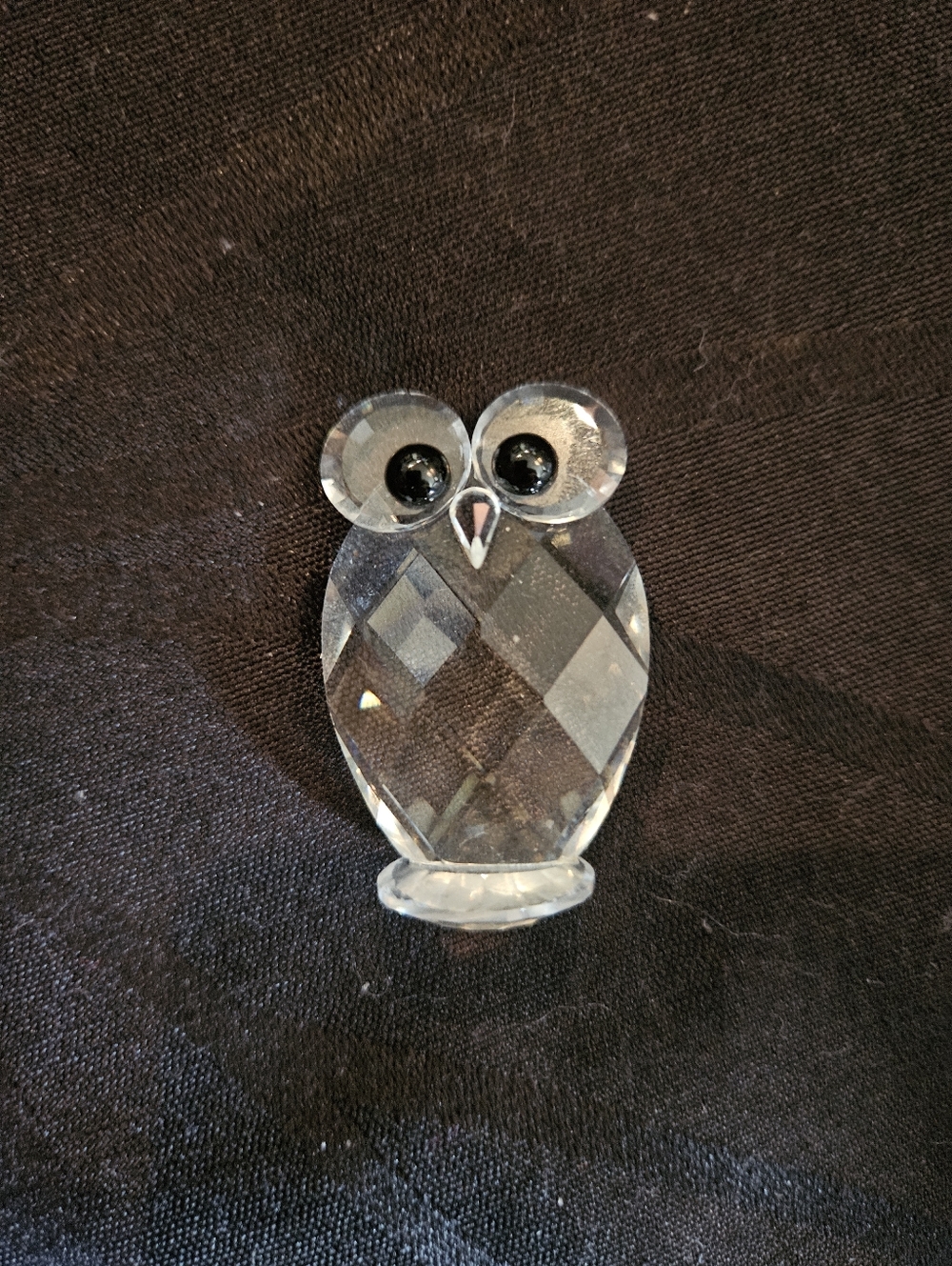 Crystal Owl Figurine - Clear Glass Home Accent